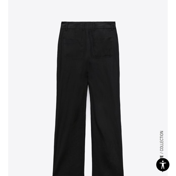 Zara new WIDE LEG LINEN PANTS - Picture 3 of 6